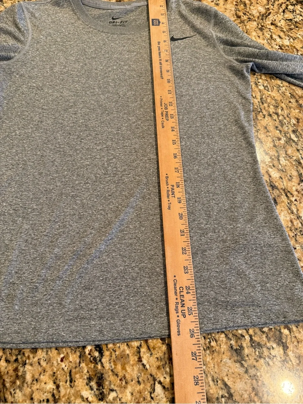 Nike Legend Long Sleeve athletic active T-shirt Gray Black Swoosh Dri Fit medium